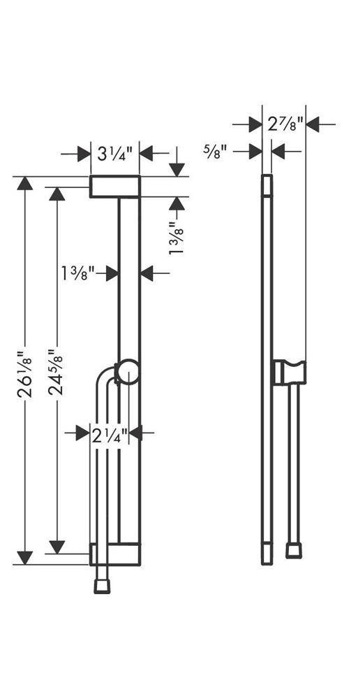 hansgrohe HG Brausestange Unica E Puro 650mm easy Sli u Brschl 1600mm