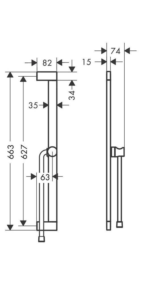 hansgrohe HG Brausestange Unica E Puro 650mm easy Sli u Brschl 1600mm