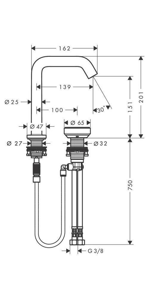 hansgrohe HG Zweiloch-Waschtischmischer Tecturis S CooStart