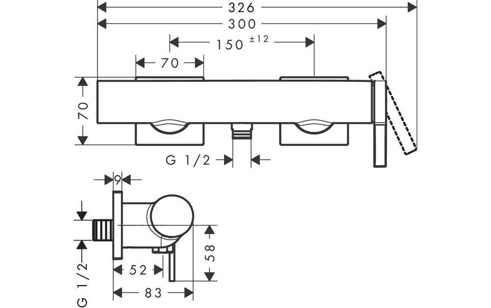 hansgrohe HG Einhebel-Brausemischer Tecturis E Aufputz mattschwarz