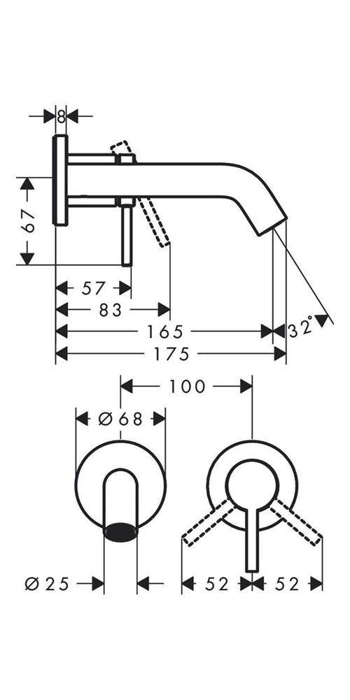 hansgrohe HG Einhebel-Waschtischmischer Tecturis S UP f Wd-mon Ausl