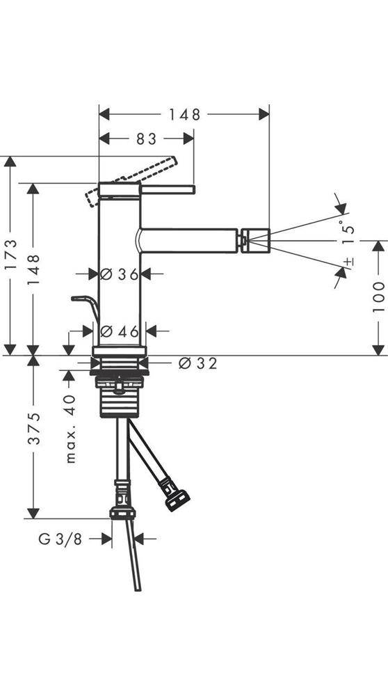 hansgrohe HG Einhebel-Bidetmischer Tecturis S mit Zugstange,