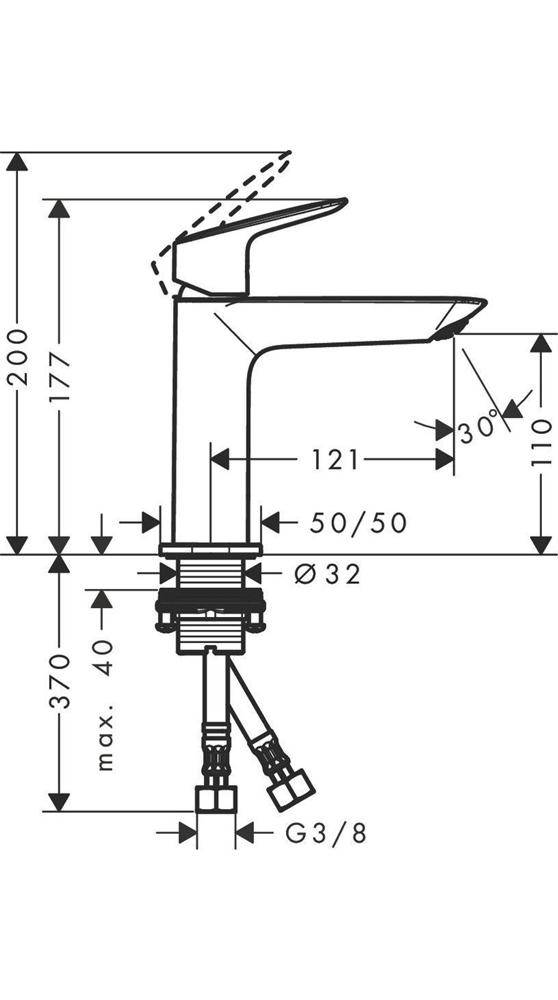 hansgrohe HG Einhebel-Waschtischmischer 110 LOGIS mit PushOpen
