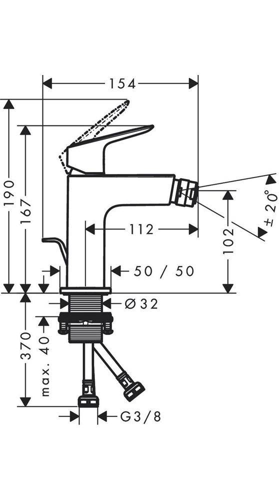 hansgrohe HG Einhebel-Bidetmischer 110 LOGIS DN 15 m ZAG G 1 1/4"