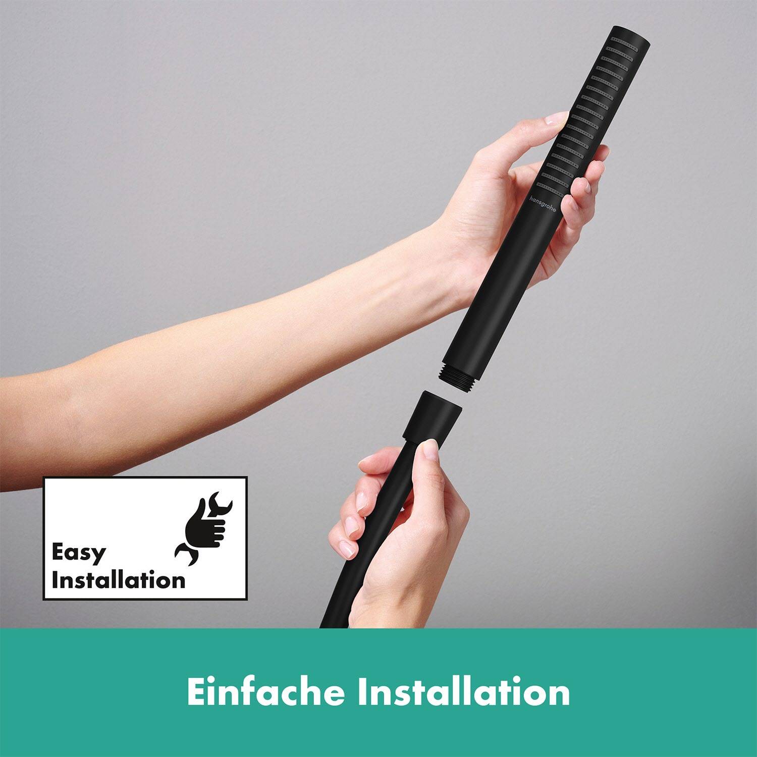 hansgrohe Pulsify S Stabhandbrause 100 1jet EcoSmart, Mattschwarz