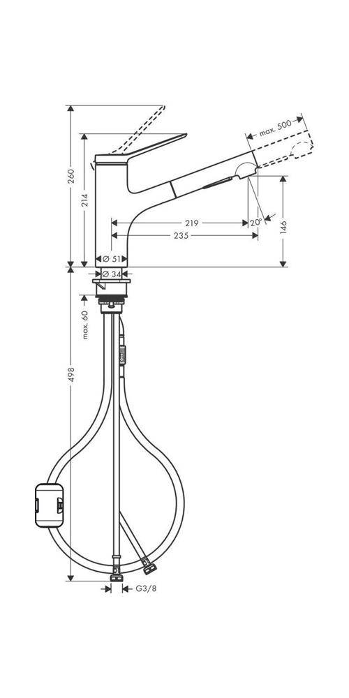 hansgrohe Einhebel-Küchenmischer Zesis M33 ComfortZone 150, 2 jets