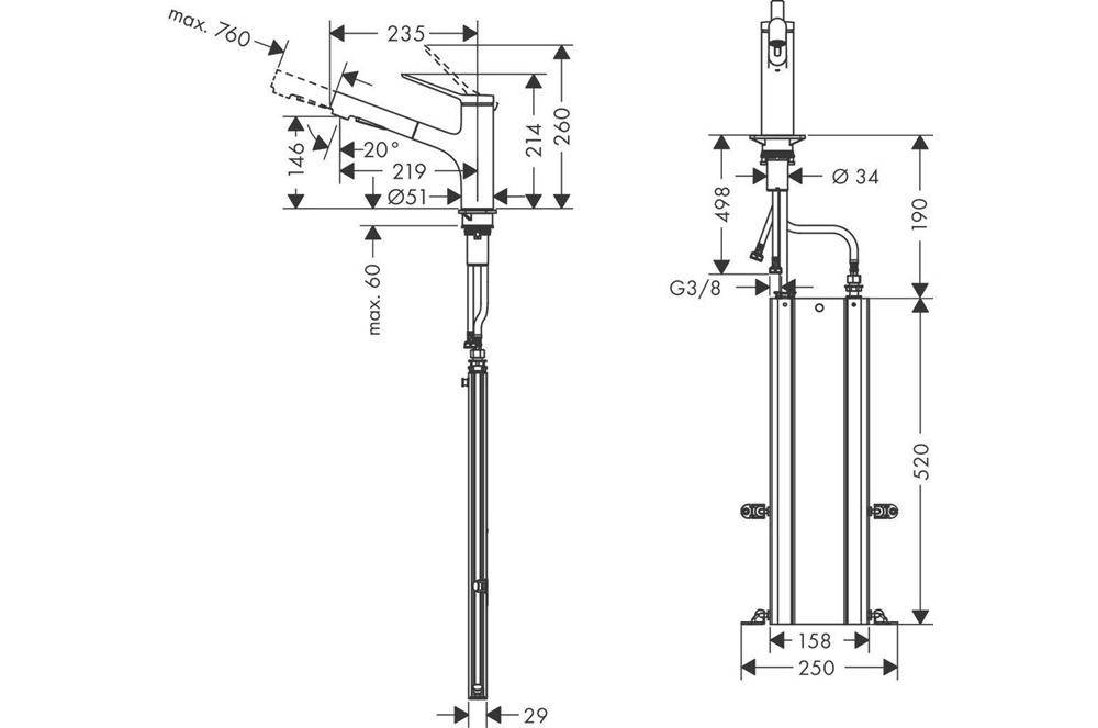 hansgrohe Einhebel-Küchenmischer Zesis M33 ComfortZone 150 2 jets