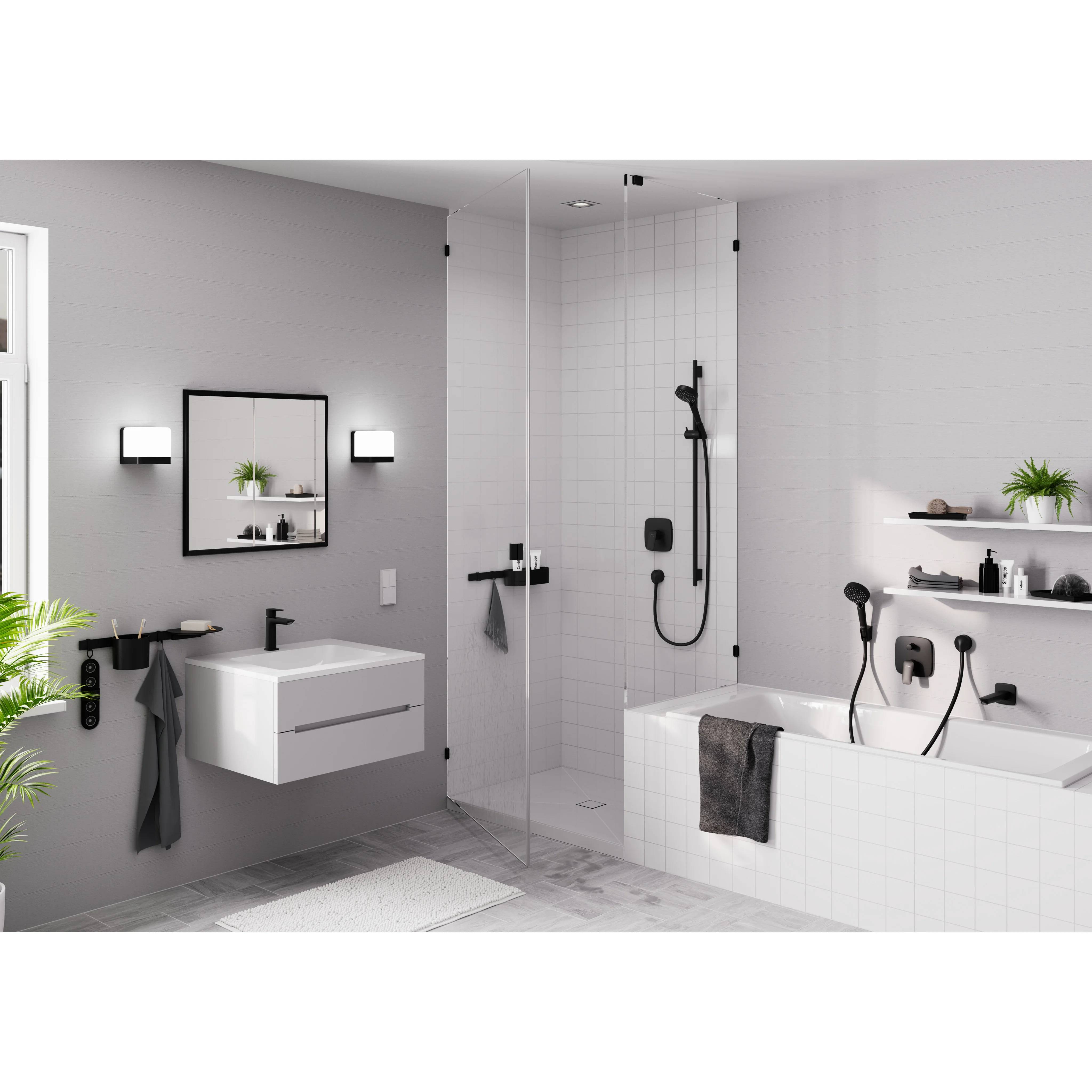 hansgrohe Waschtischmischer 110 Fine Logis CoolStart mattschwarz, 1 Stk.