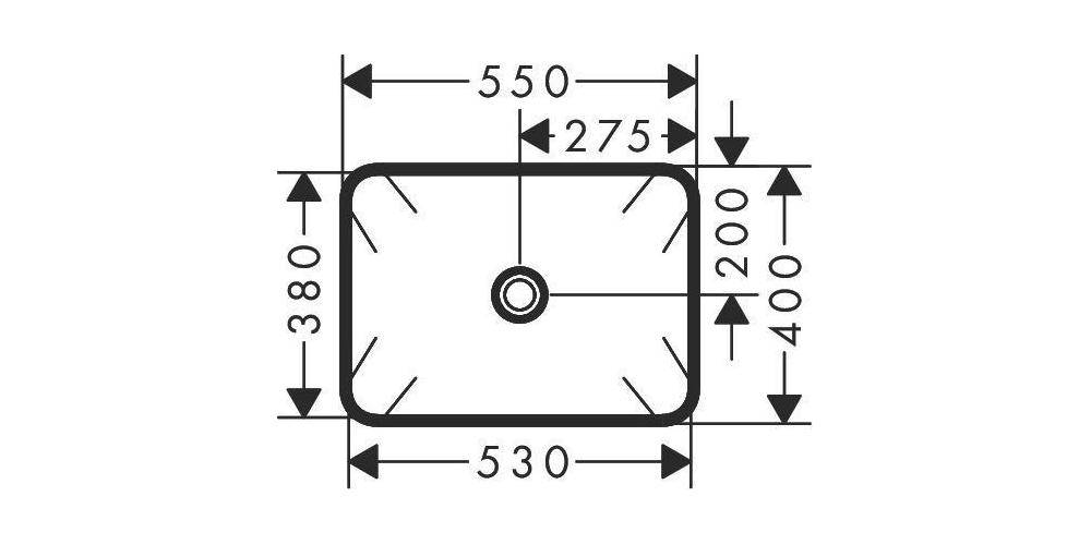 hansgrohe HG Aufsatzwaschtisch Xuniva Q o Hahnloch ohne Überlauf