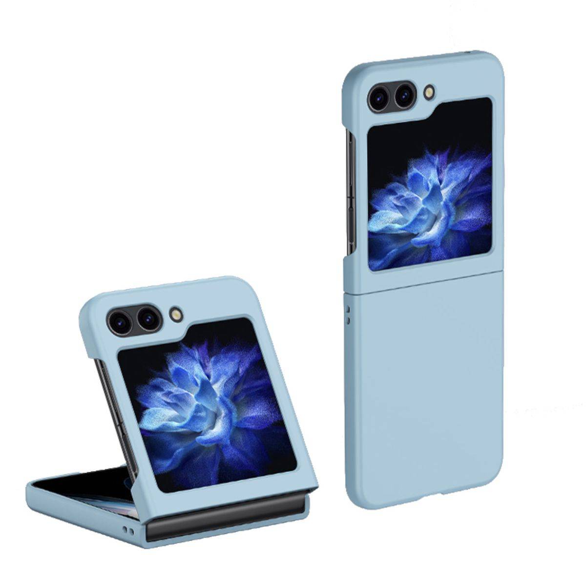 Für Samsung Galaxy Z Flip5 5G Skin Hellblau Schutz Case Handy Tasche