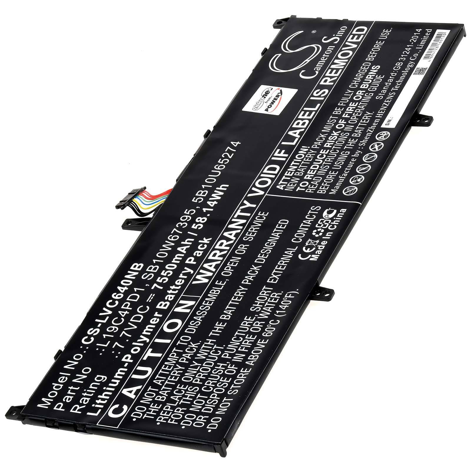 Powery Akku passend für Laptop Lenovo Yoga C640 13 IML, Typ L19C4PD1, 7,7V, Li-Polymer