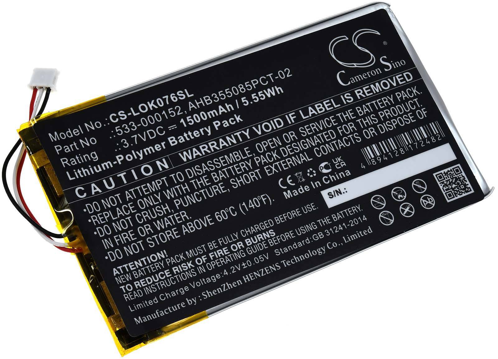 Powery Akku kompatibel mit Logitech Typ AHB355085PCT-02, 3,7V, Li-Polymer