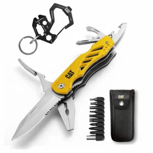 CAT Multitool BOX 2er Set mit 11 in 1 Multitool mit Gürteltasche und Universalwerkzeug CAT Multitool BOX 2er Set mit 11 in 1 Multitool mit Gürteltasche und Universalwerkzeug