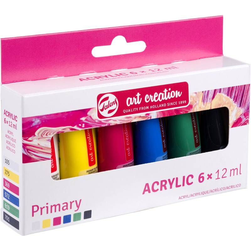 ROYAL TALENS Acrylfarbe Art Creation Primary Set, 6 x 12 ml