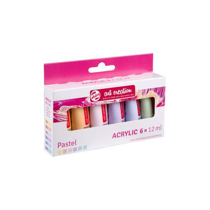 ROYAL TALENS Acrylfarbe Art Creation Pastel Set, 6 x 12 ml