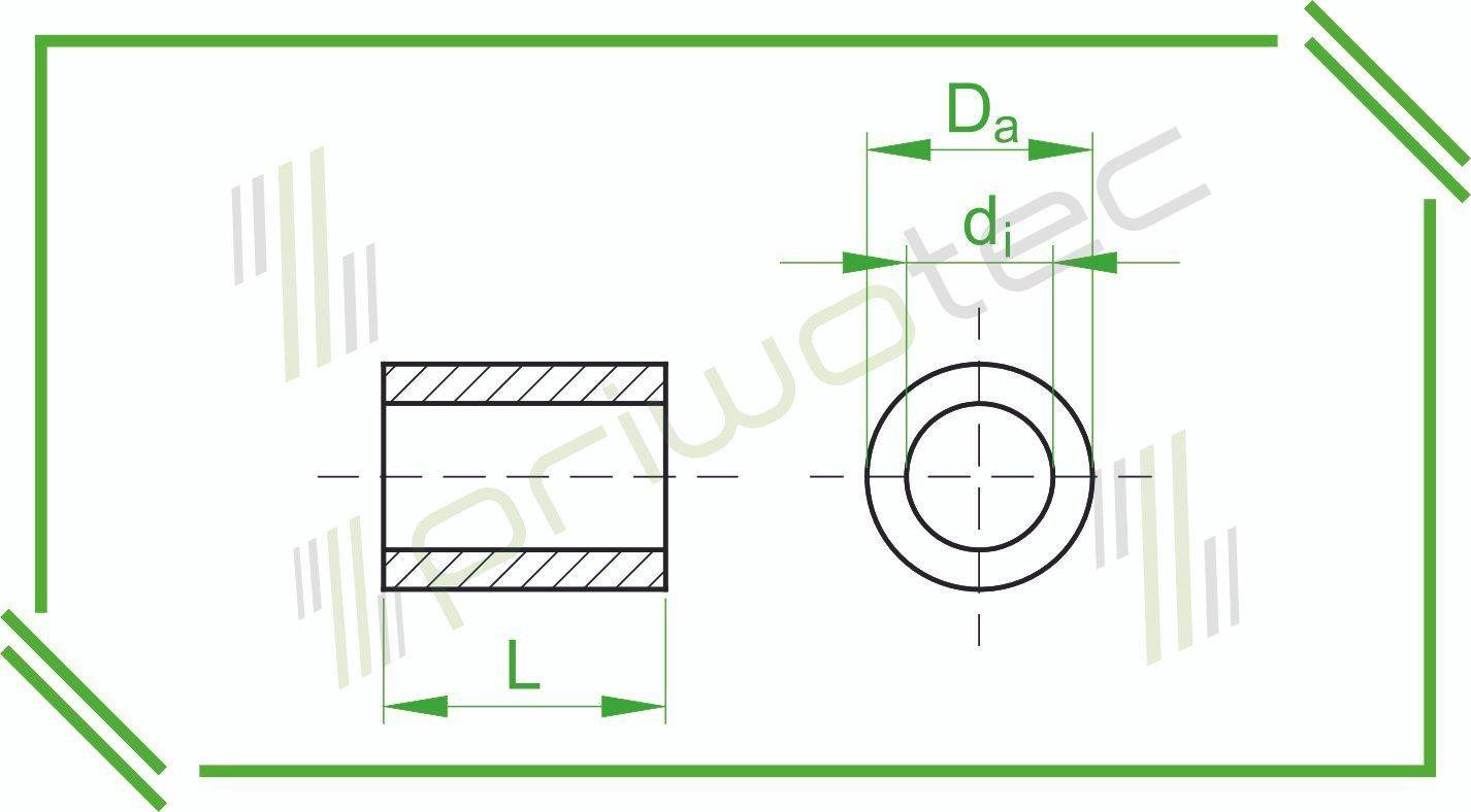 Distanzhülse Ø2,7/5,0x4,0 mit Selbsthaltelippe PA 6.6 - schwarz passend für Schraube M2,5 (100 Stk.)