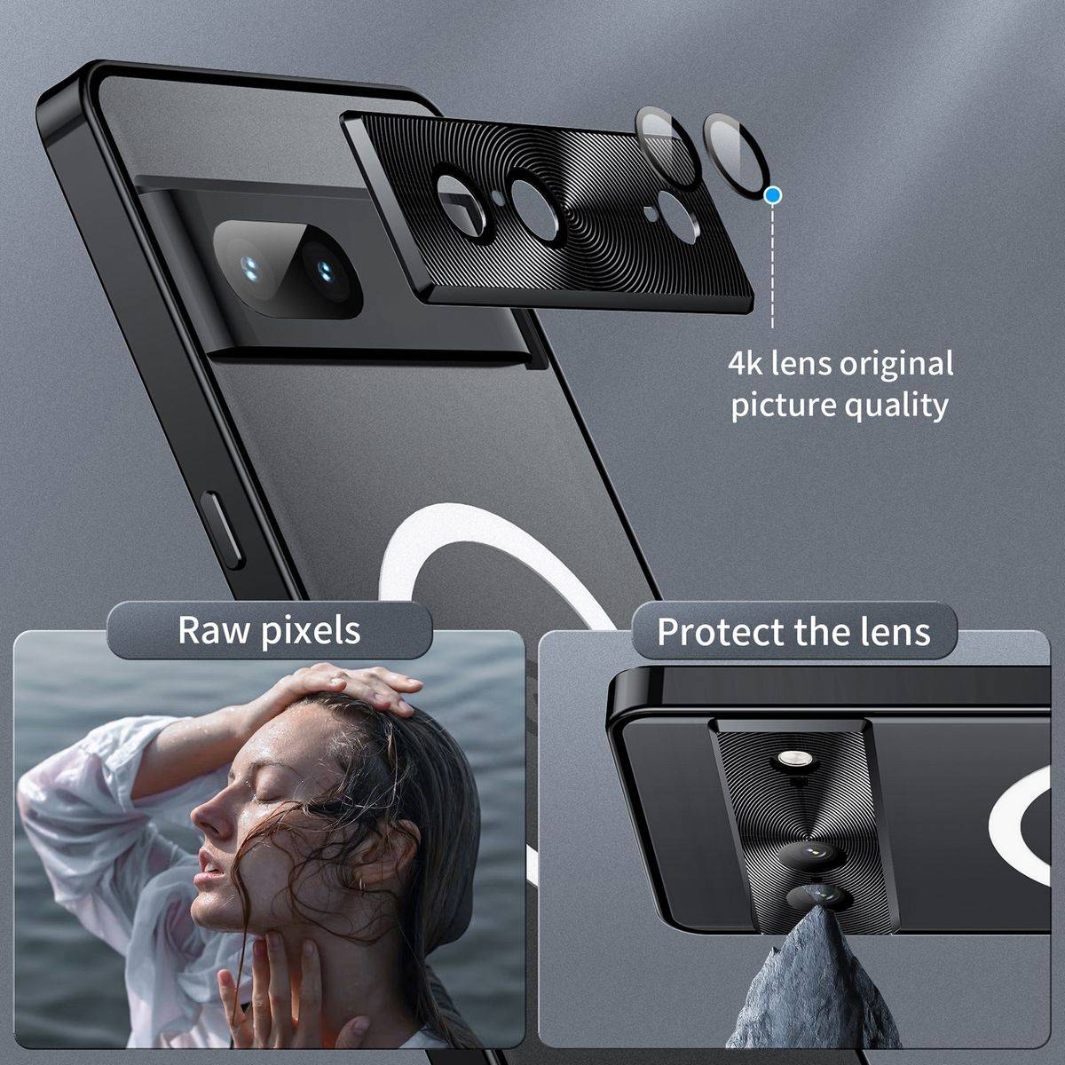 Für Google Pixel 7a Handy Tasche Magsafe Metall Cover Case Hülle