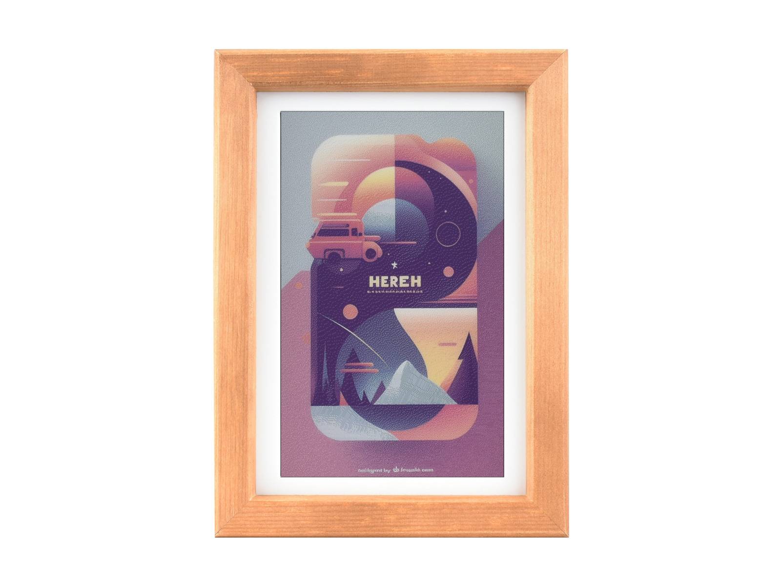 WaveShare 7.3inch ACeP 7-Color E-Paper Solid Wood Photo Frame 800x480 with Batteries