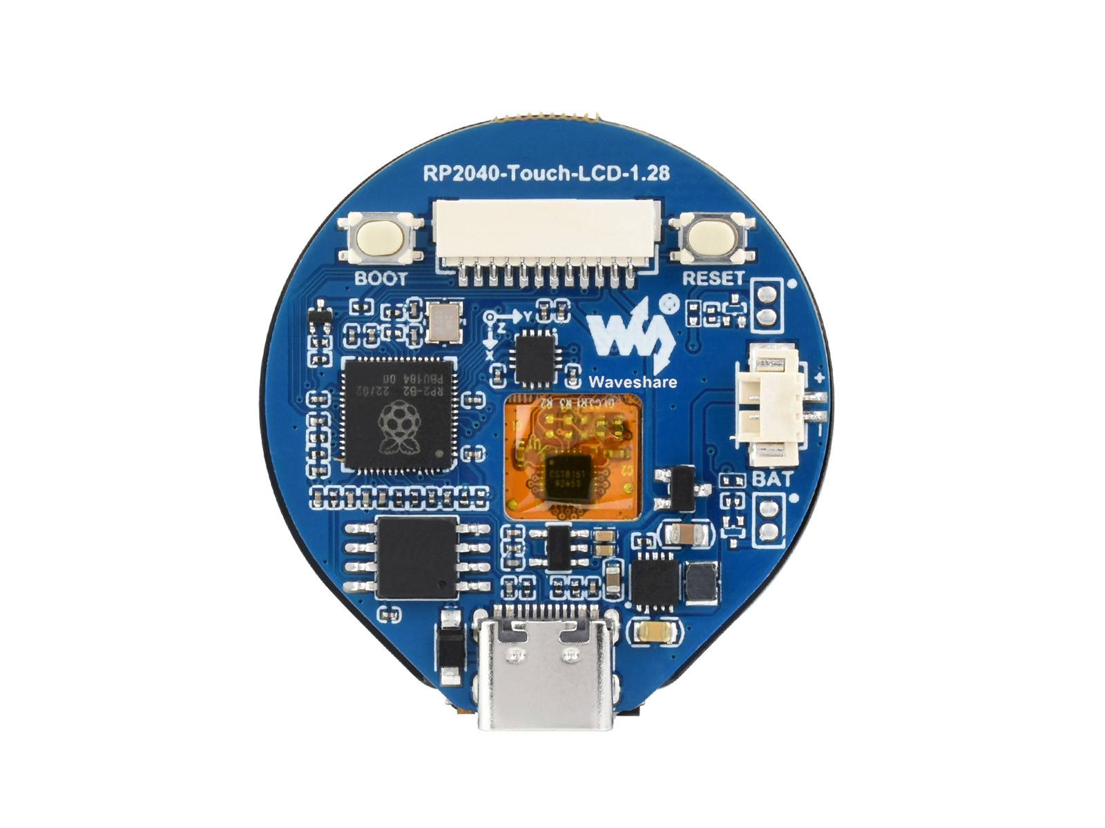 WaveShare RP2040 Microcontroller Development Board with 1.28inch Round Touch LCD