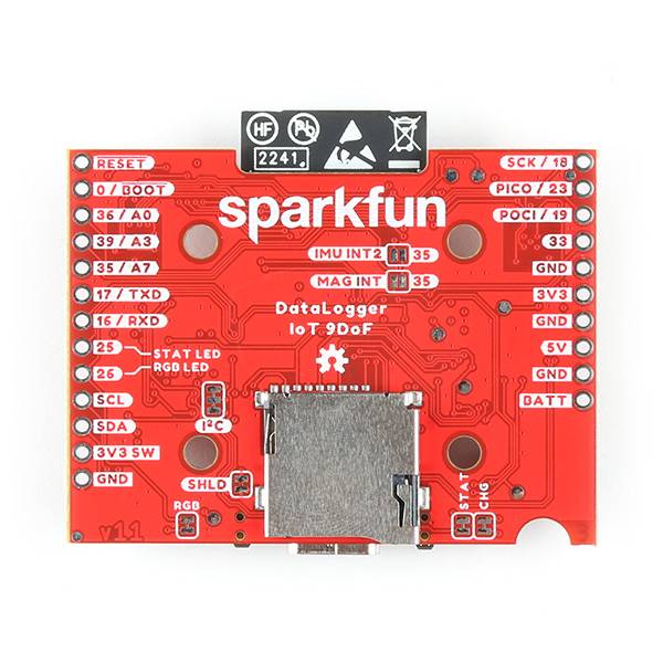 SparkFun DataLogger IoT 9DoF to Log IMU GPS Pressure Humidity and Distance Sensors