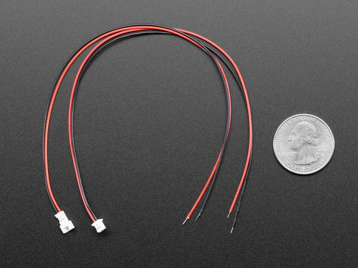 Adafruit 1.25mm Pitch 2Pin Cable Matching Pair 40cm Molex PicoBlade Compatible