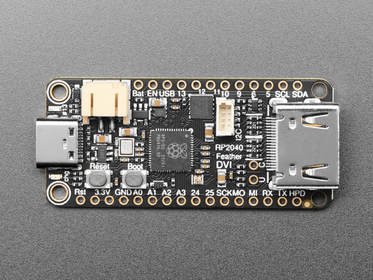 Adafruit Feather RP2040 with DVI Output Port Works with HDMI