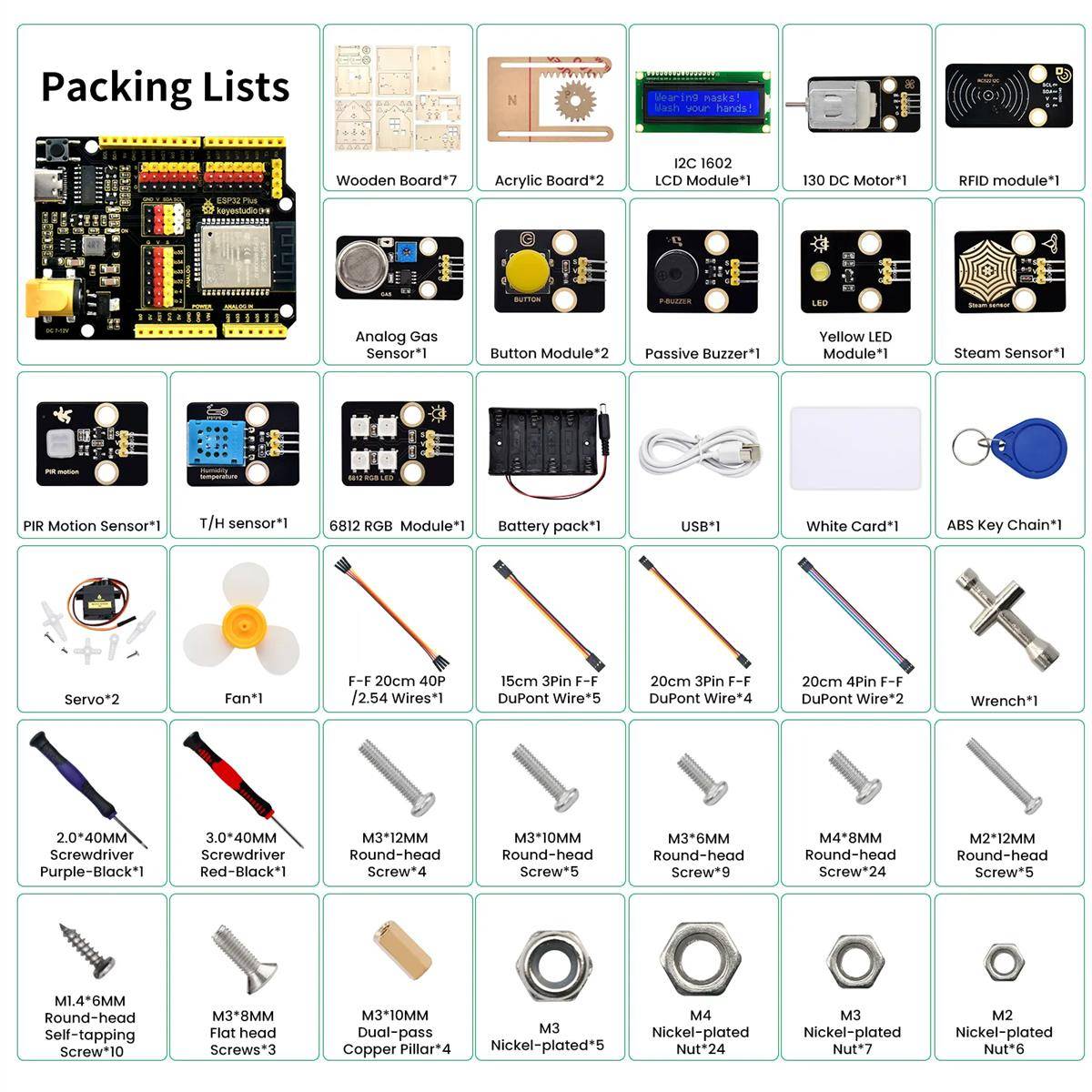 Keyestudio IoT Smart Home Kit ESP32 Starter Kit for Electronic DIY STEM