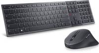 Kabelloses schwarzes Tastatur- und Mausset auf weißem Hintergrund.