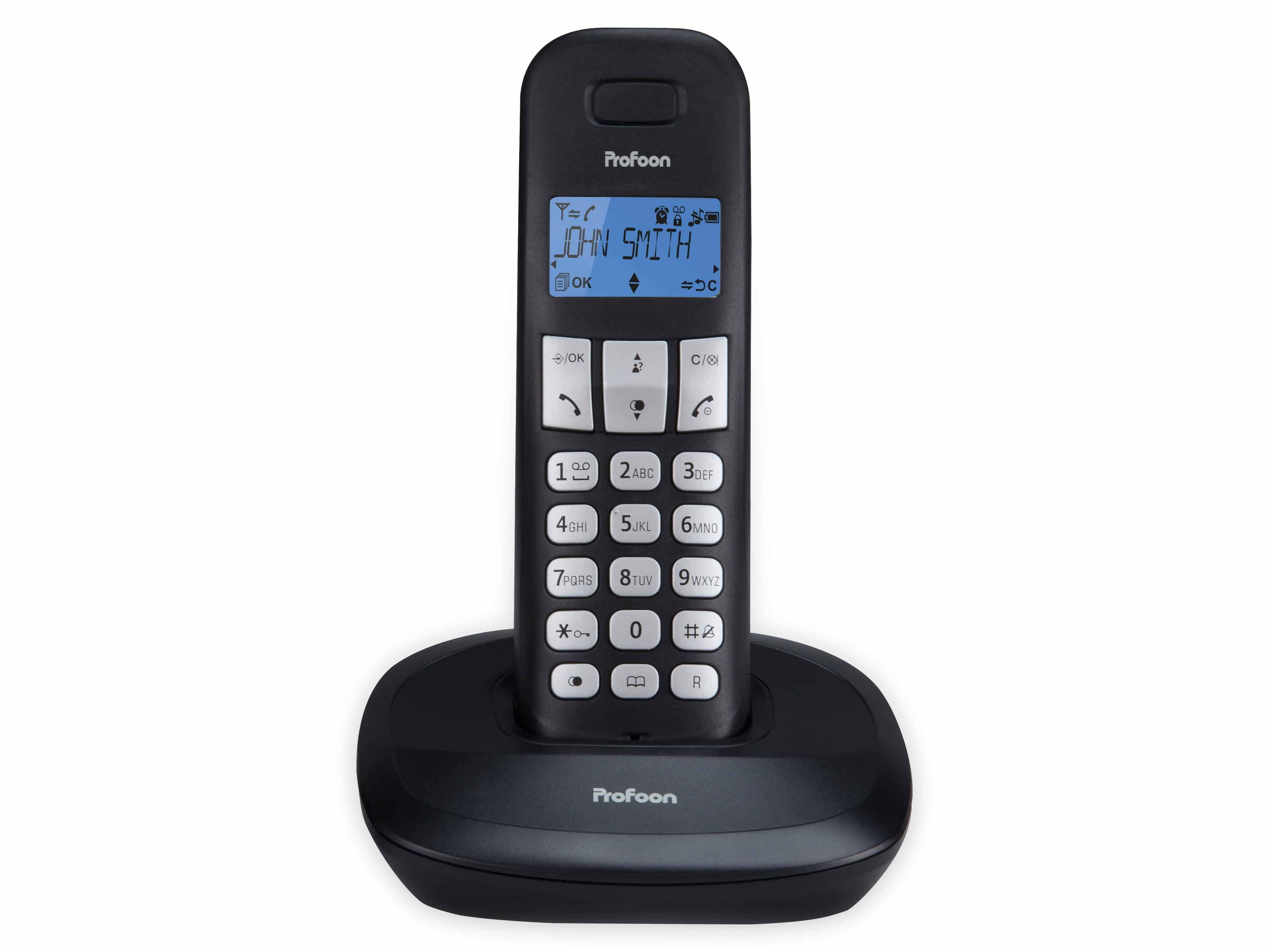 PROFOON DECT-Telefon PDX-1120, mit 2 Mobilteilen, schwarz