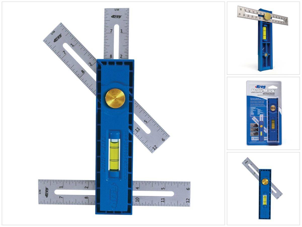KREG Multi-Mark Messwerkzeug ( KMA2900 ) Winkelmesser Wasserwaage Multifunktionswerkzeug zum Anreißen und Messen