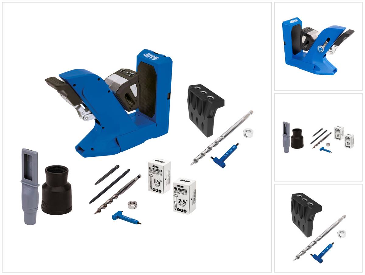KREG Pocket Hole Jig 720 Taschenloch Bohrschablone + Micro Bohrschablone + Stufenbohrer + Bit + Schrauben