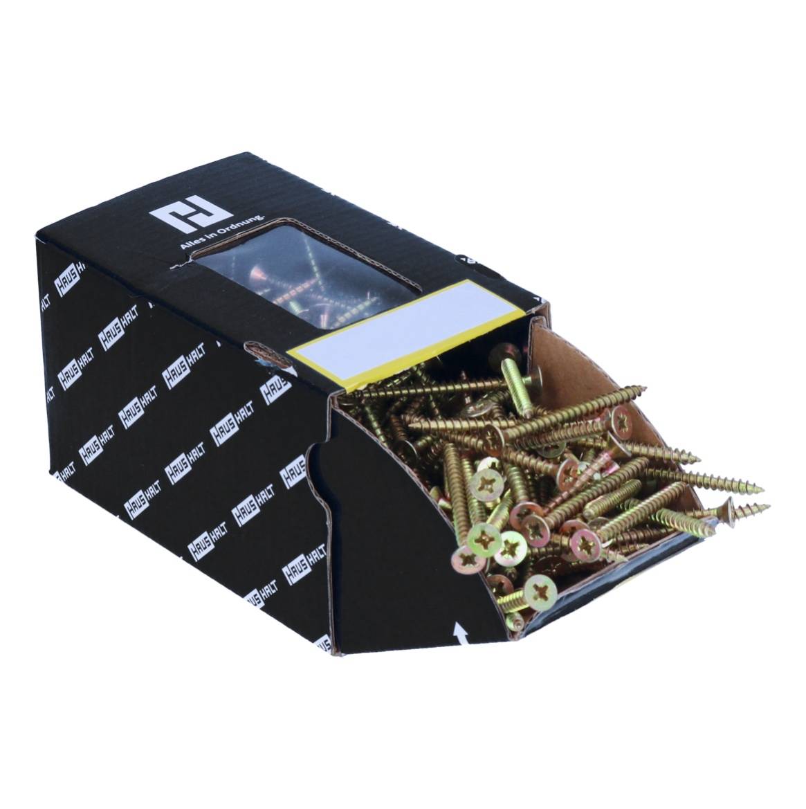 HausHalt Universal Holzbauschraube Holzschraube 4,5 x 25 mm PZ2 1000 Stk. ( 2x 000051371161 ) gelb verzinkt Kreuzschlitz Pozidriv Senkkopf