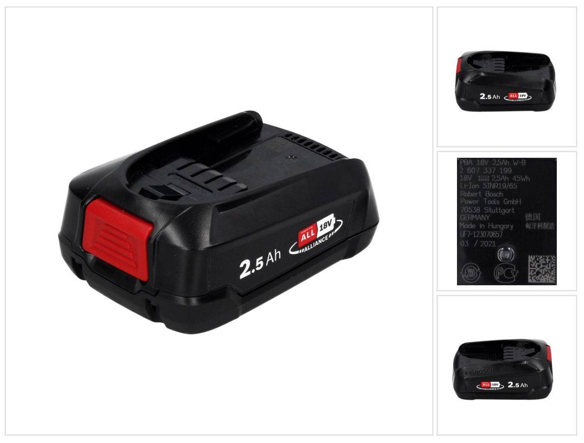 Bosch PBA 18 V Li-Ion 2,5 Ah / 2500 mAh Akku Power4All W-B ( 1600A005B0 )
