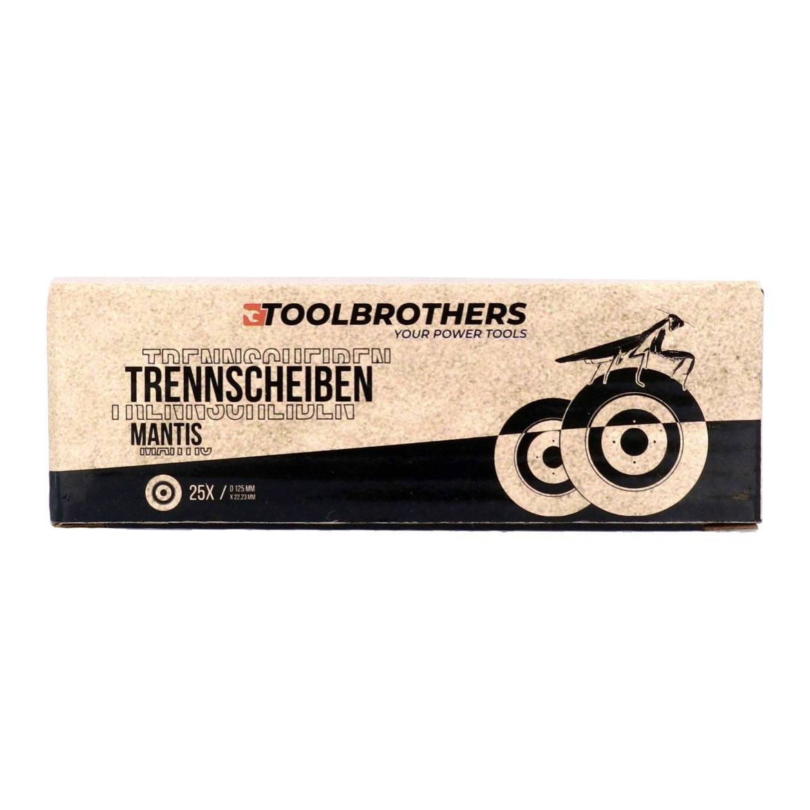 Toolbrothers MANTIS Trennscheiben- Set in Profi Qualität 2 Packungen 50 Stück, 125 x 22,23 x 1 mm zur Bearbeitung von Metall, Stahl, Edelstahl / INO