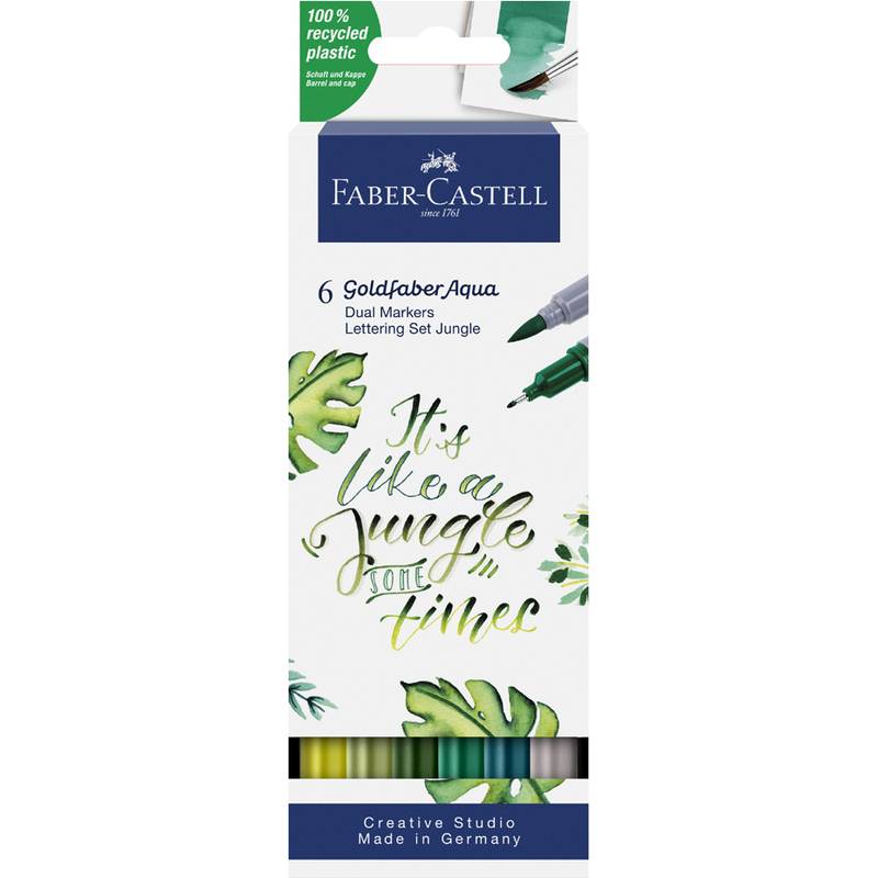 FABER-CASTELL Aquarellmarker GOLDFABER, 6er Etui Jungle