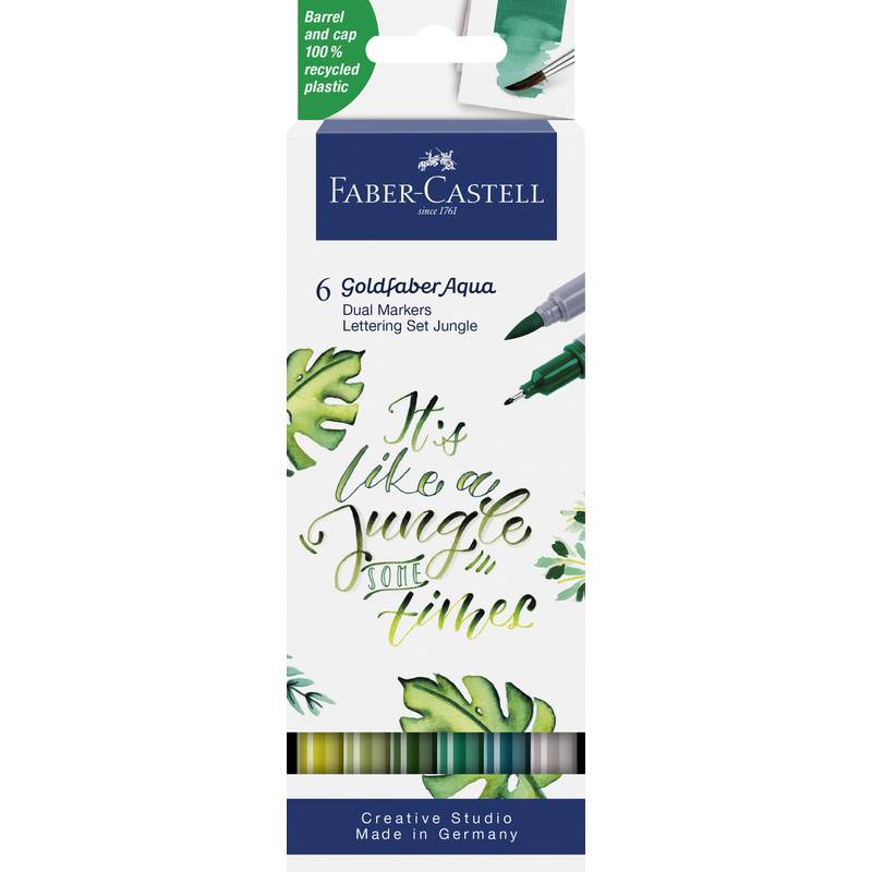 FABER-CASTELL Aquarellmarker GOLDFABER, 6er Etui Jungle