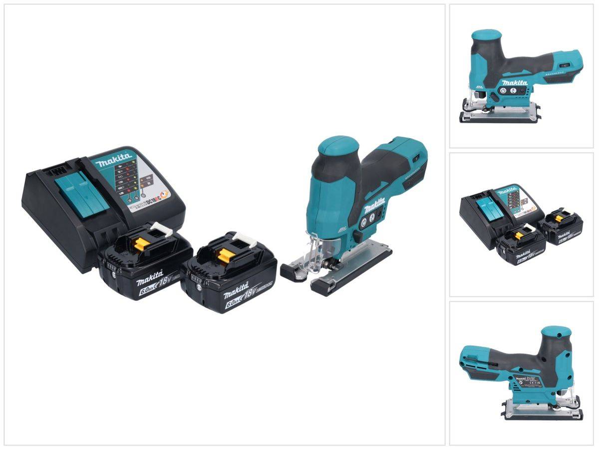 Makita DJV 185 RG Akku Pendelhubstichsäge 18 V Brushless + 2x Akku 6,0 Ah + Ladegerät