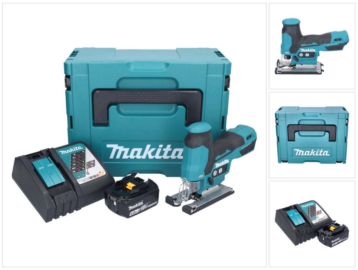 Makita DJV 185 RM1J Akku Pendelhubstichsäge 18 V Brushless + 1x Akku 4,0 Ah + Ladegerät + Makpac