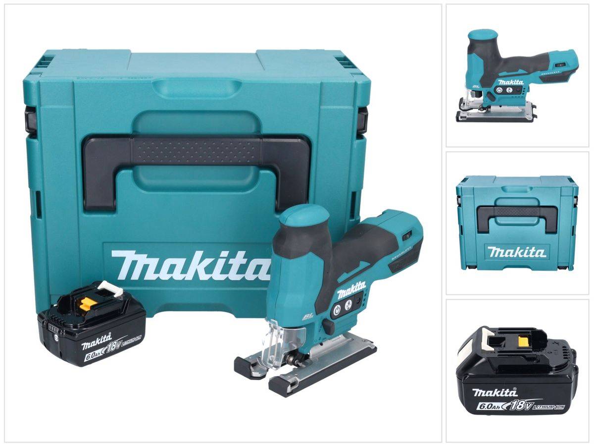 Makita DJV 185 G1J Akku Pendelhubstichsäge 18 V Brushless + 1x Akku 6,0 Ah + Makpac - ohne Ladegerät