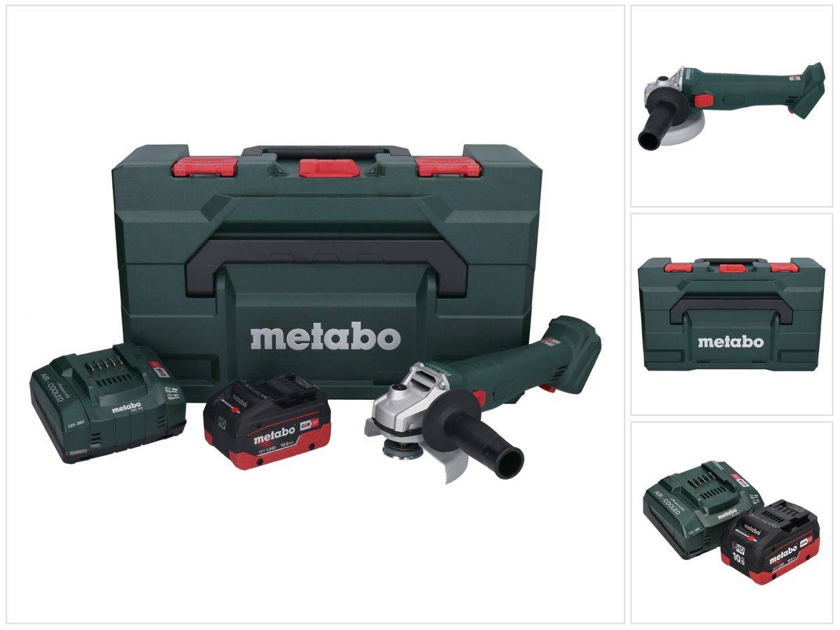 Metabo W 18 L 9-125 Akku Winkelschleifer 18 V 125 mm + 1x Akku 10,0 Ah + Ladegerät + metaBOX