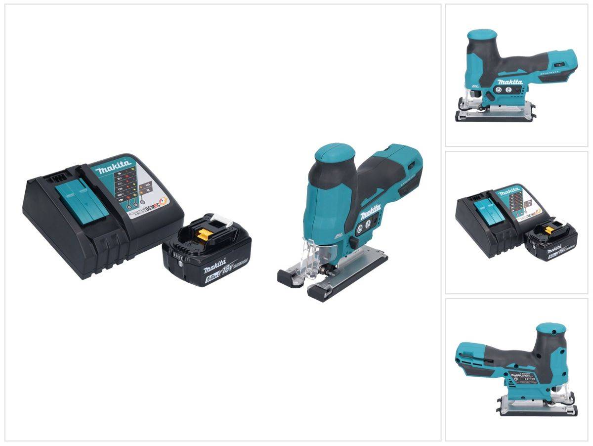 Makita DJV 185 RT1 Akku Pendelhubstichsäge 18 V Brushless + 1x Akku 5,0 Ah + Ladegerät