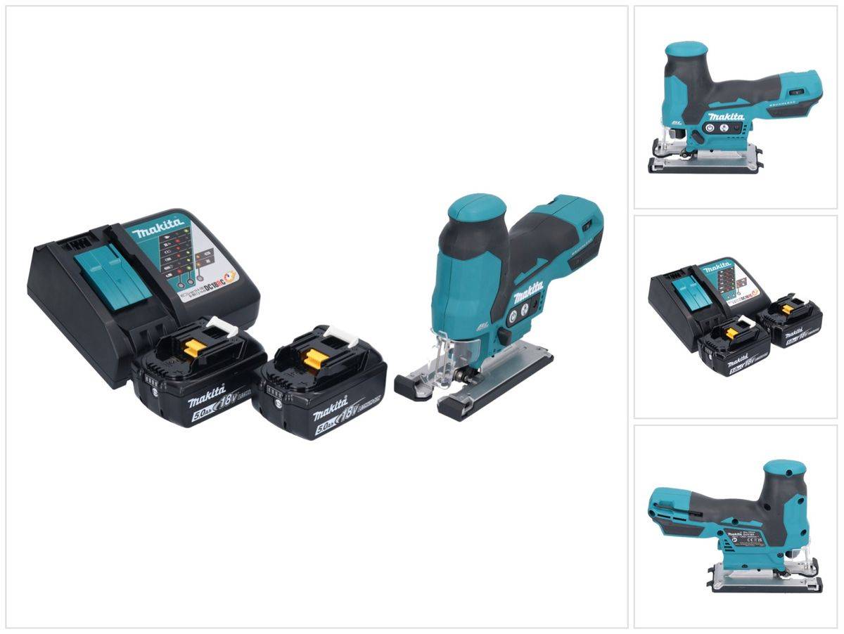 Makita DJV 185 RT Akku Pendelhubstichsäge 18 V Brushless + 2x Akku 5,0 Ah + Ladegerät