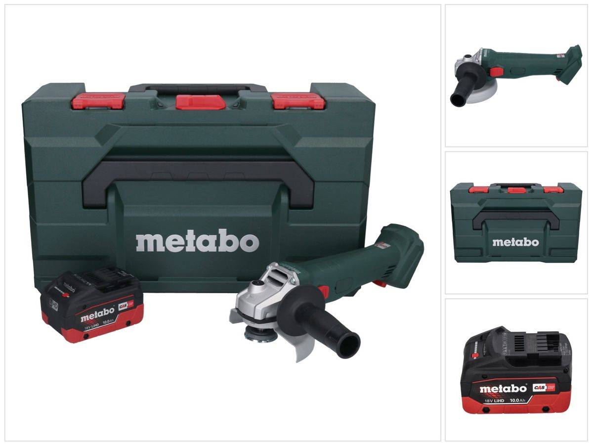 Metabo W 18 L 9-125 Akku Winkelschleifer 18 V 125 mm + 1x Akku 10,0 Ah + metaBOX - ohne Ladegerät