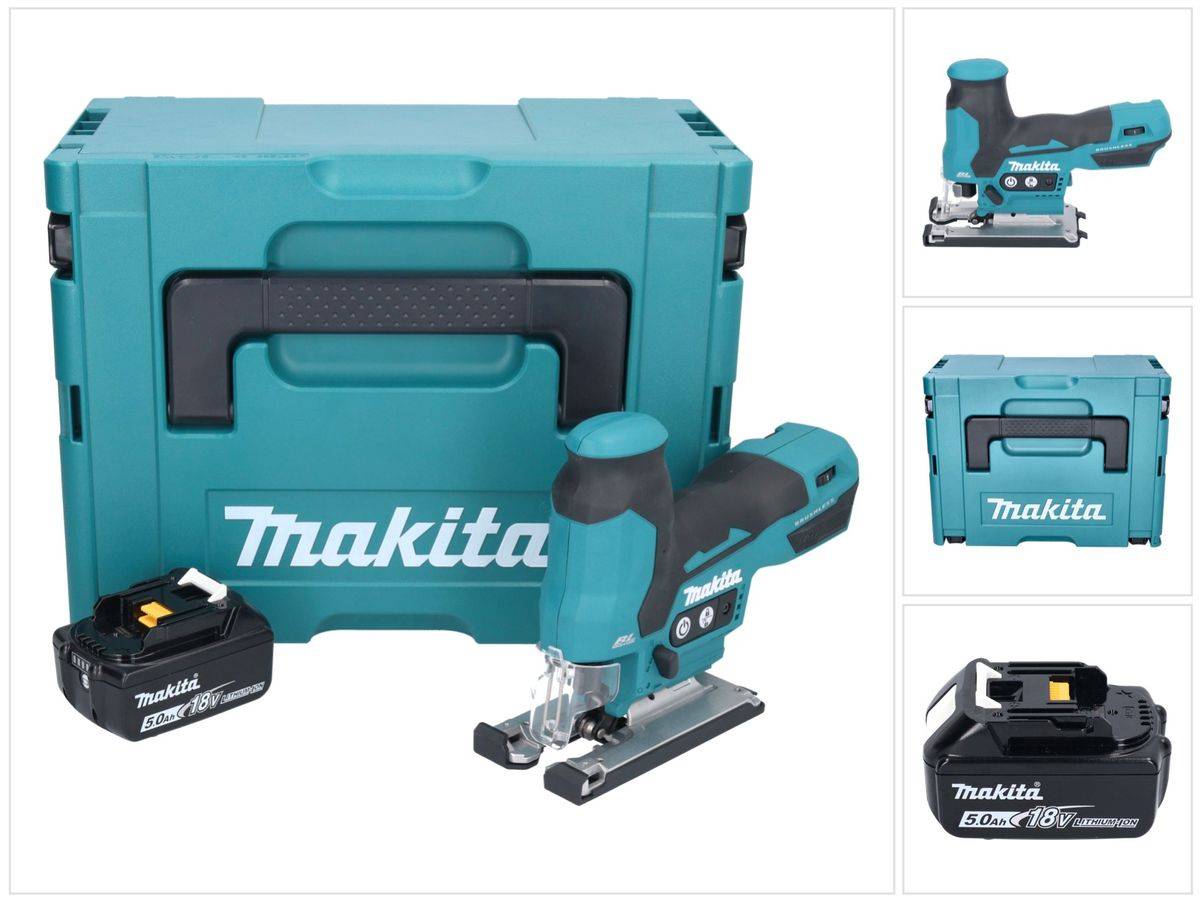 Makita DJV 185 T1J Akku Pendelhubstichsäge 18 V Brushless + 1x Akku 5,0 Ah + Makpac - ohne Ladegerät