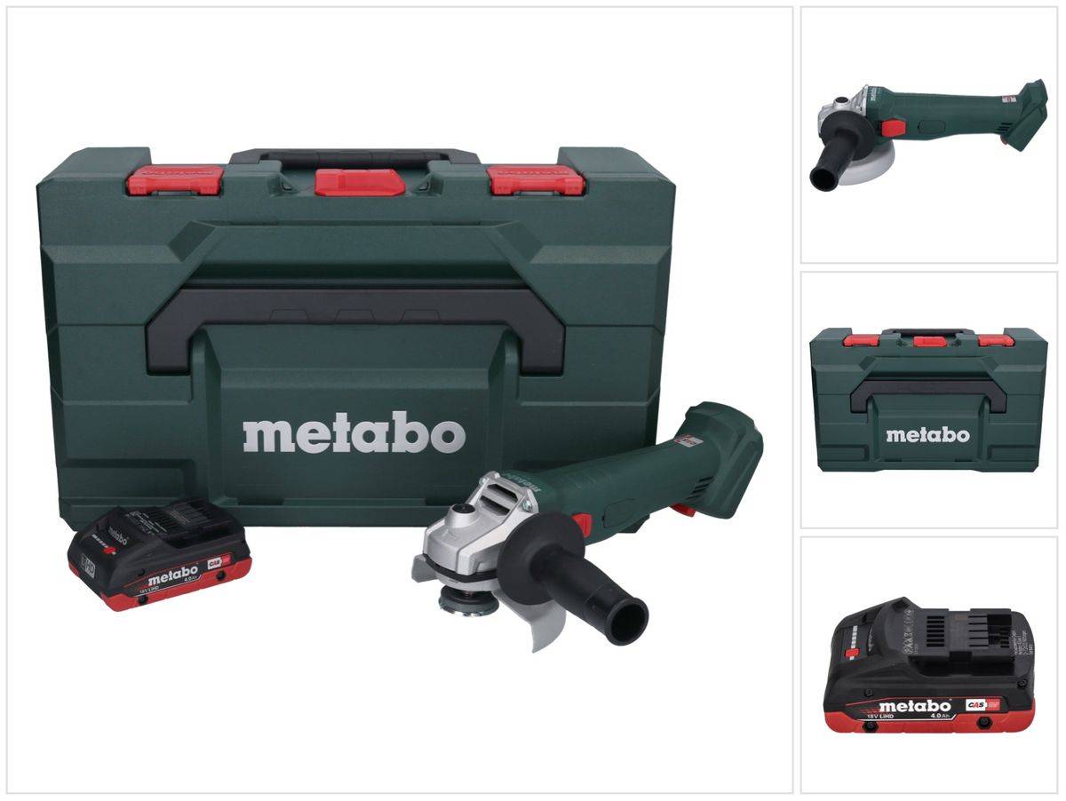 Metabo W 18 L 9-125 Akku Winkelschleifer 18 V 125 mm + 1x Akku 4,0 Ah + metaBOX - ohne Ladegerät