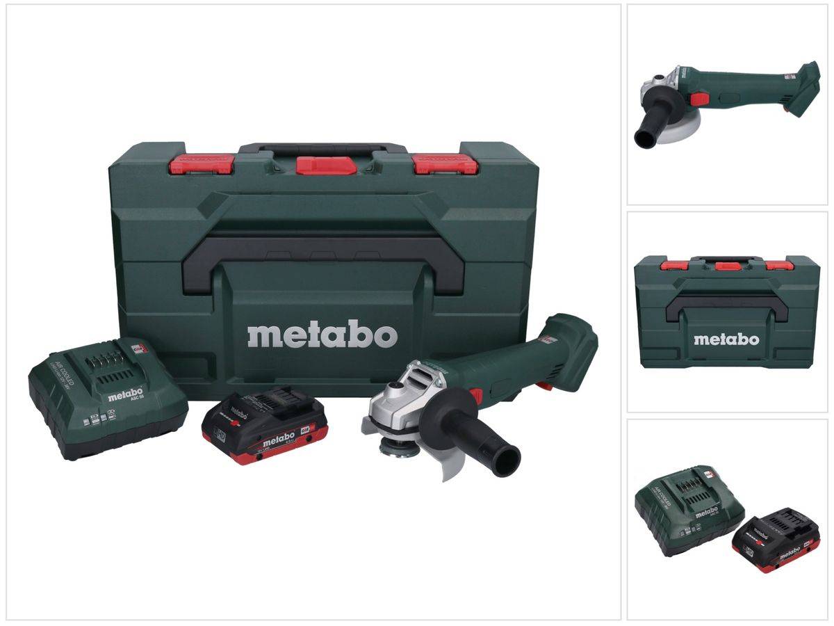Metabo W 18 L 9-125 Akku Winkelschleifer 18 V 125 mm + 1x Akku 4,0 Ah + Ladegerät + metaBOX