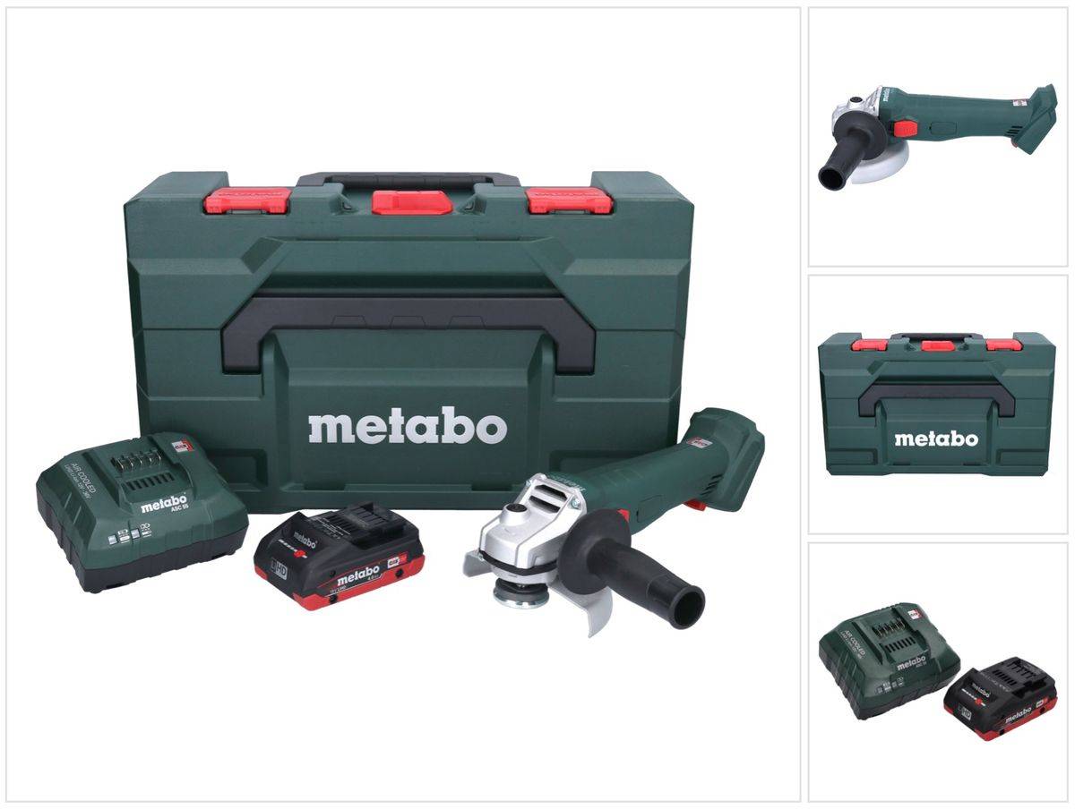 Metabo W 18 7-125 Akku Winkelschleifer 18 V 125 mm + 1x Akku 4,0 Ah + Ladegerät + metaBOX