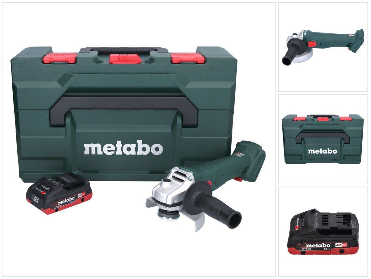 Metabo W 18 7-125 Akku Winkelschleifer 18 V 125 mm + 1x Akku 4,0 Ah + metaBOX - ohne Ladegerät