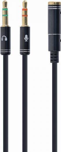 Gembird !Adapter audio stereo 3.5mm mini Jack/4PIN/ Audio-Kabel 0,2 m 2 x 3.5mm Schwarz (CCA-418M)