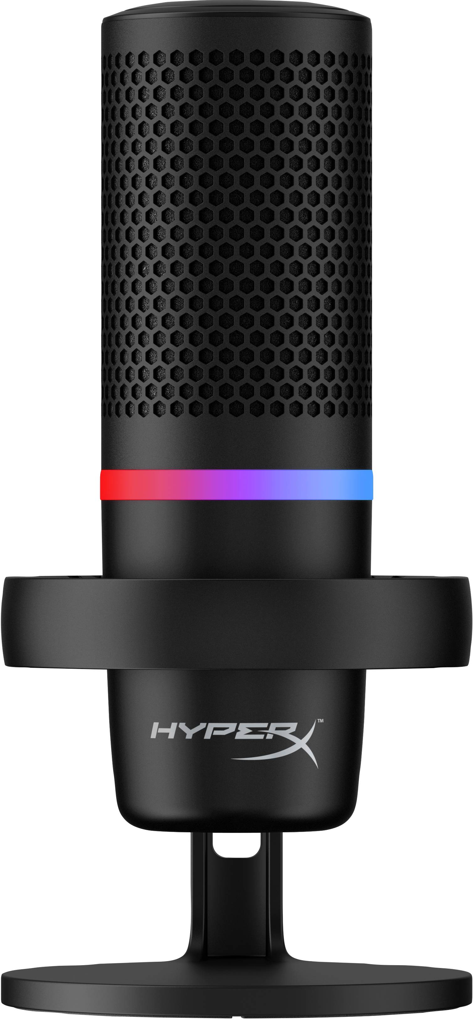 HyperX DuoCast - RGB USB Kondensatormikrofon, schwarz Für PC, PS5, PS4, Mac. Low-Profile-Shock Mount, Cardioid, Omnidirektional, Pop-Filter